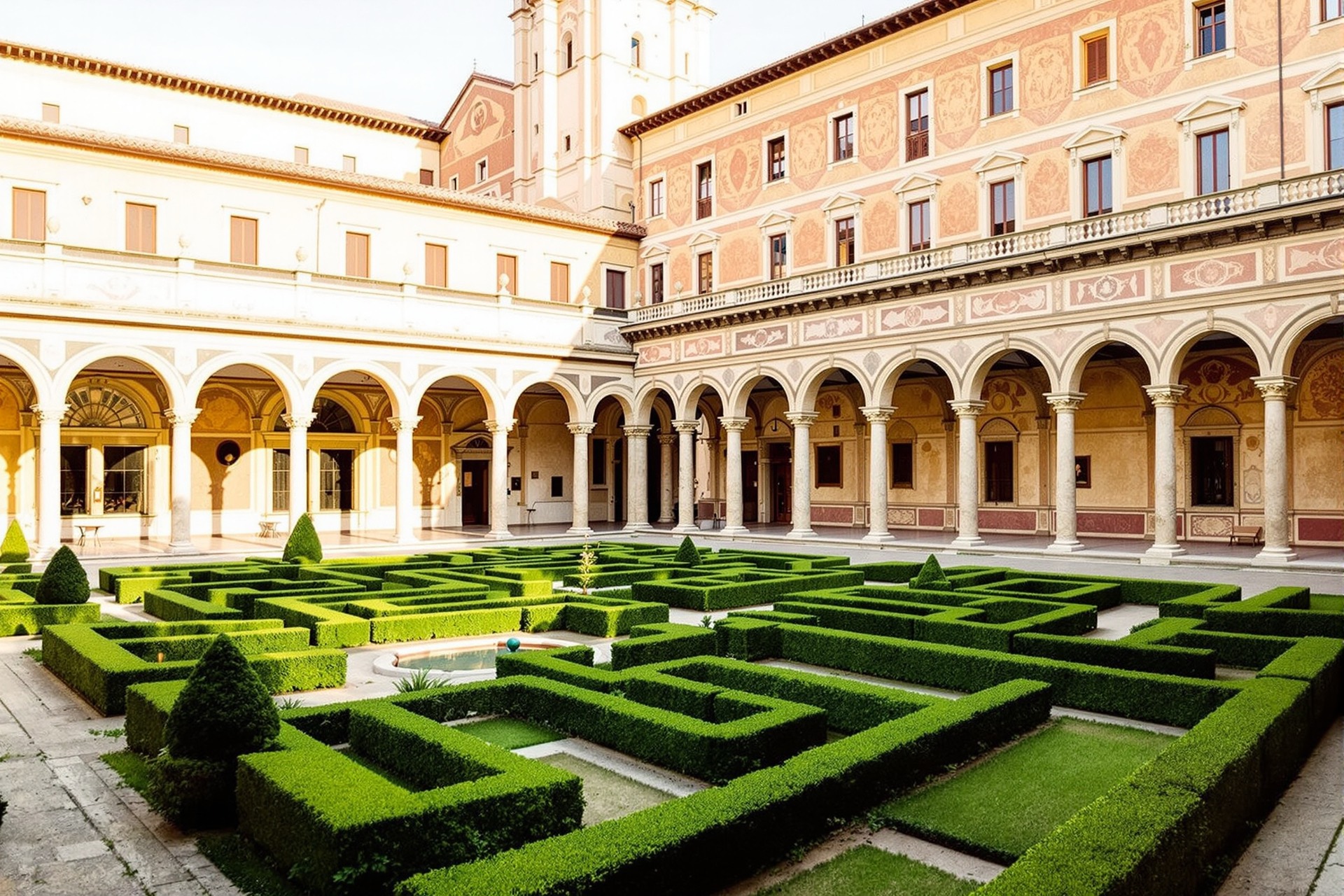 Renaissance palace courtyard in Mantua near Ninna Nanna B&B