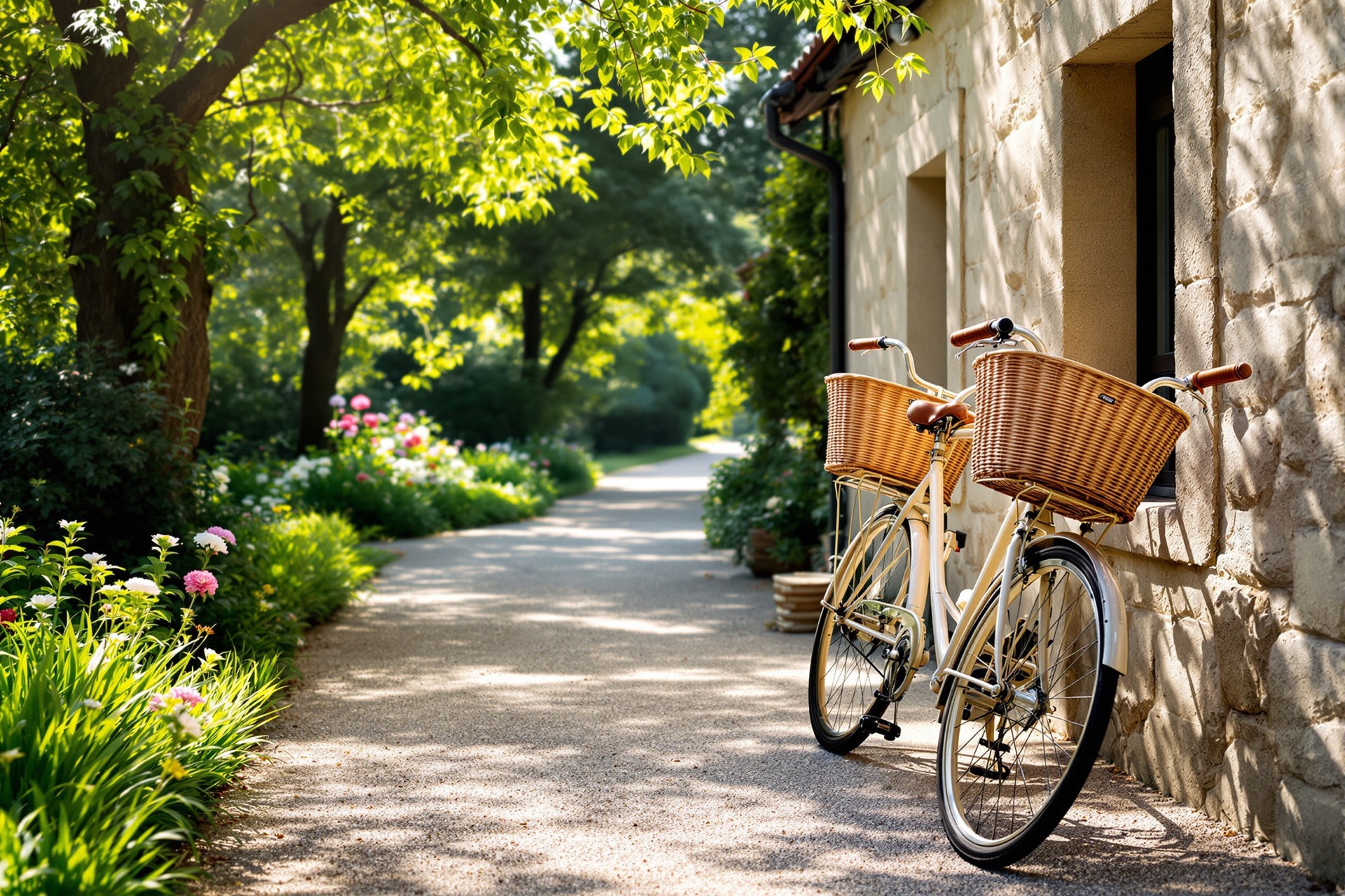 Free guest bicycles in the garden of Ninna Nanna B&B near Mantua