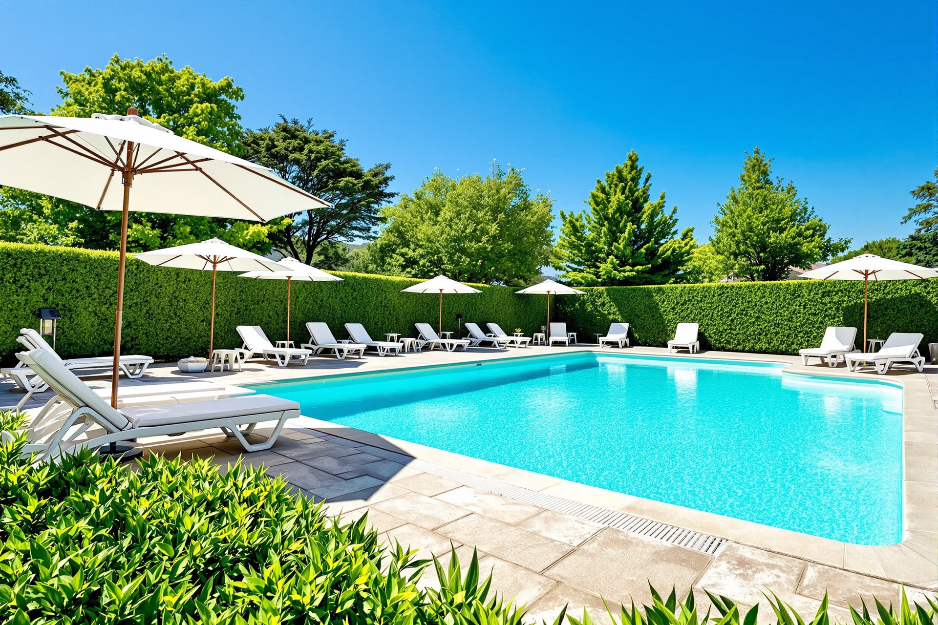 Piscina esterna con solarium del Ninna Nanna B&B in estate
