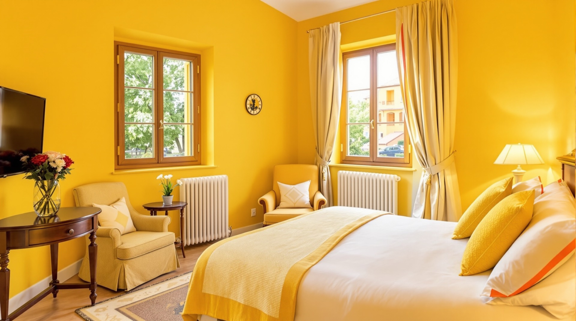 Stanza gialla del Ninna Nanna B&B luminosa con poltrona per la lettura
